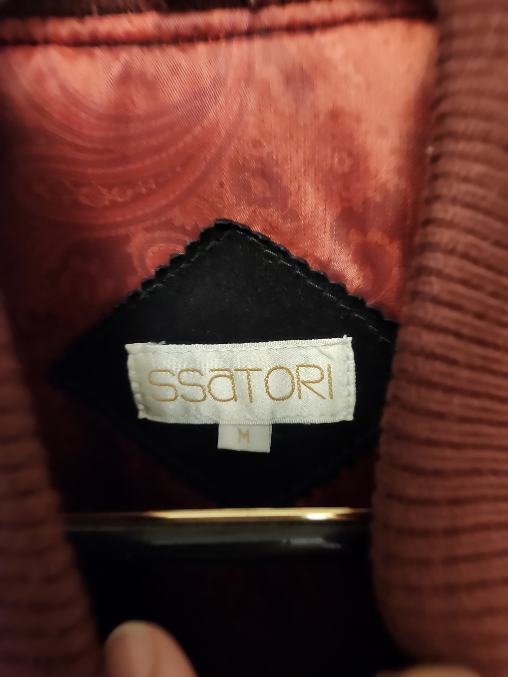 Ssatori Vintage Colorblock Leathet Bomber Jacket in Maroon, Teal & Black MED - Picture 4 of 11